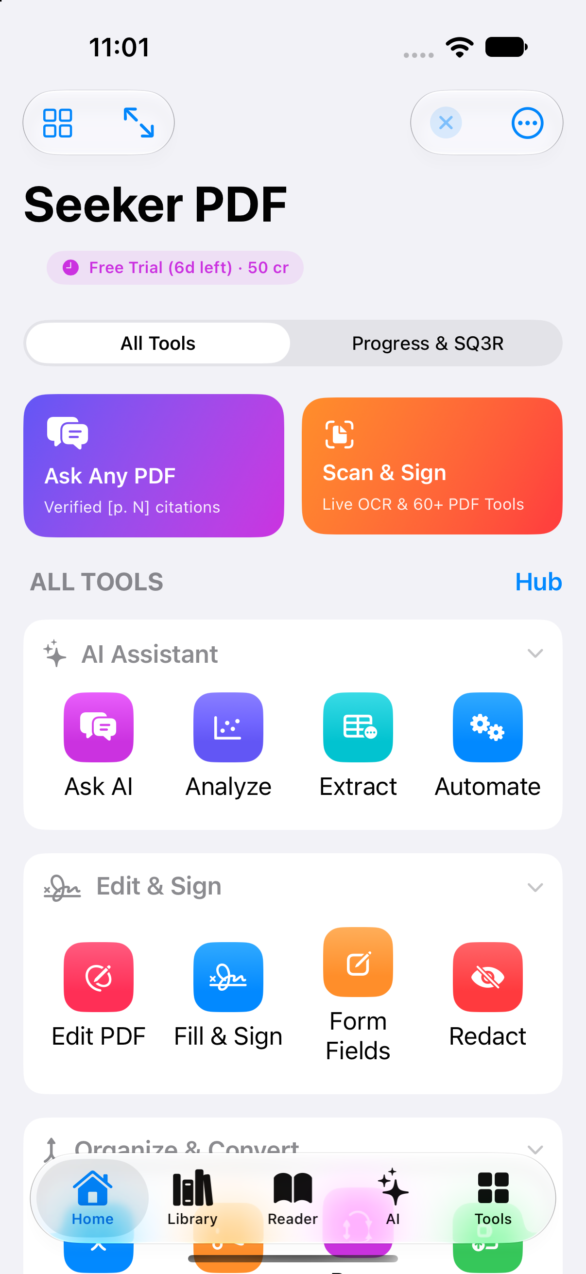 SeekerPDF on iPhone