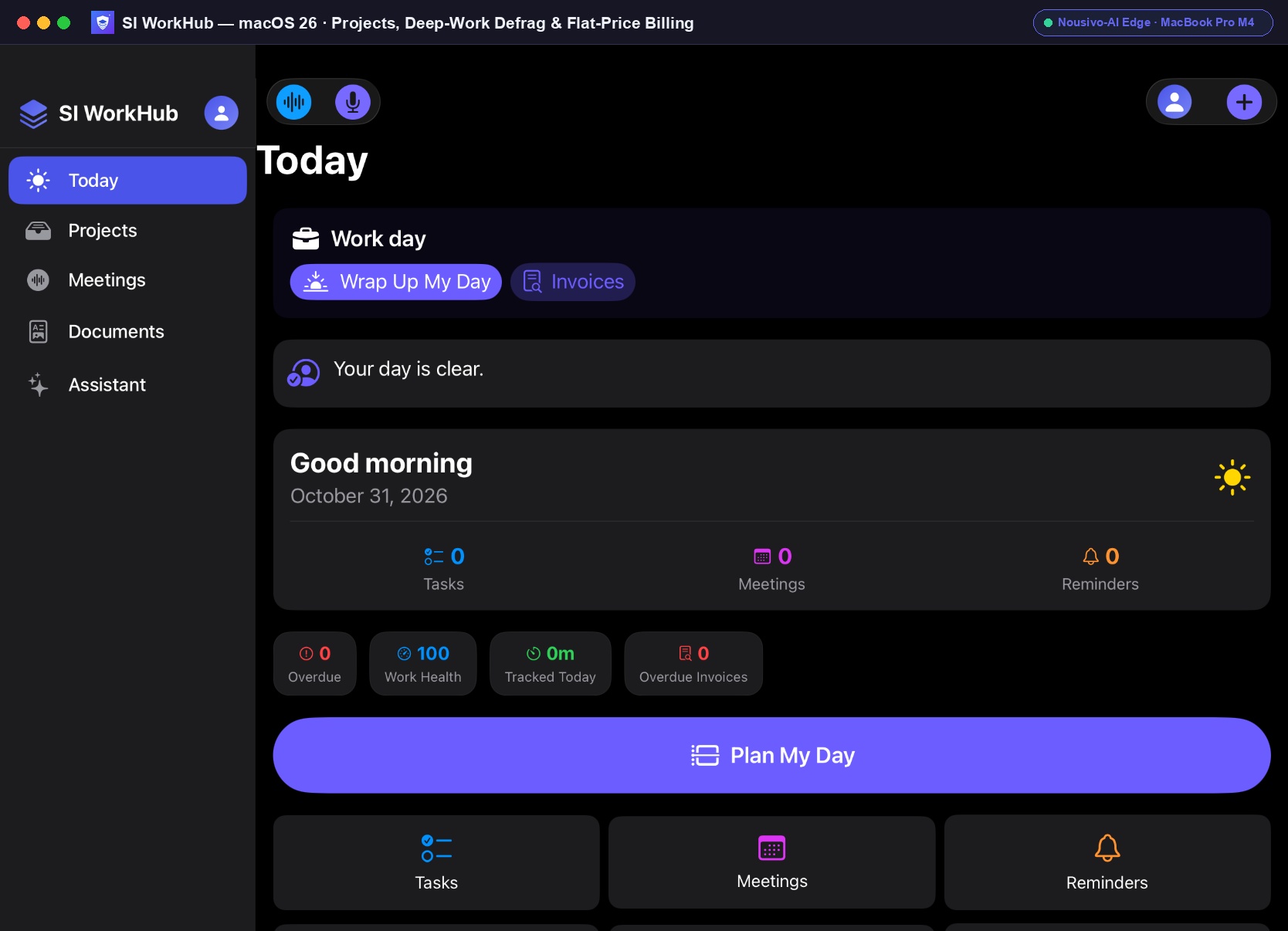 SI WorkHub on macOS
